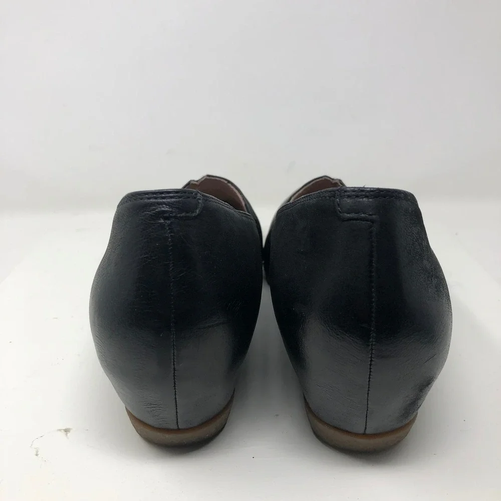Dansko Loralie Wedge Loafers Womens 39 US 8.5 Black Leather Slip On Career